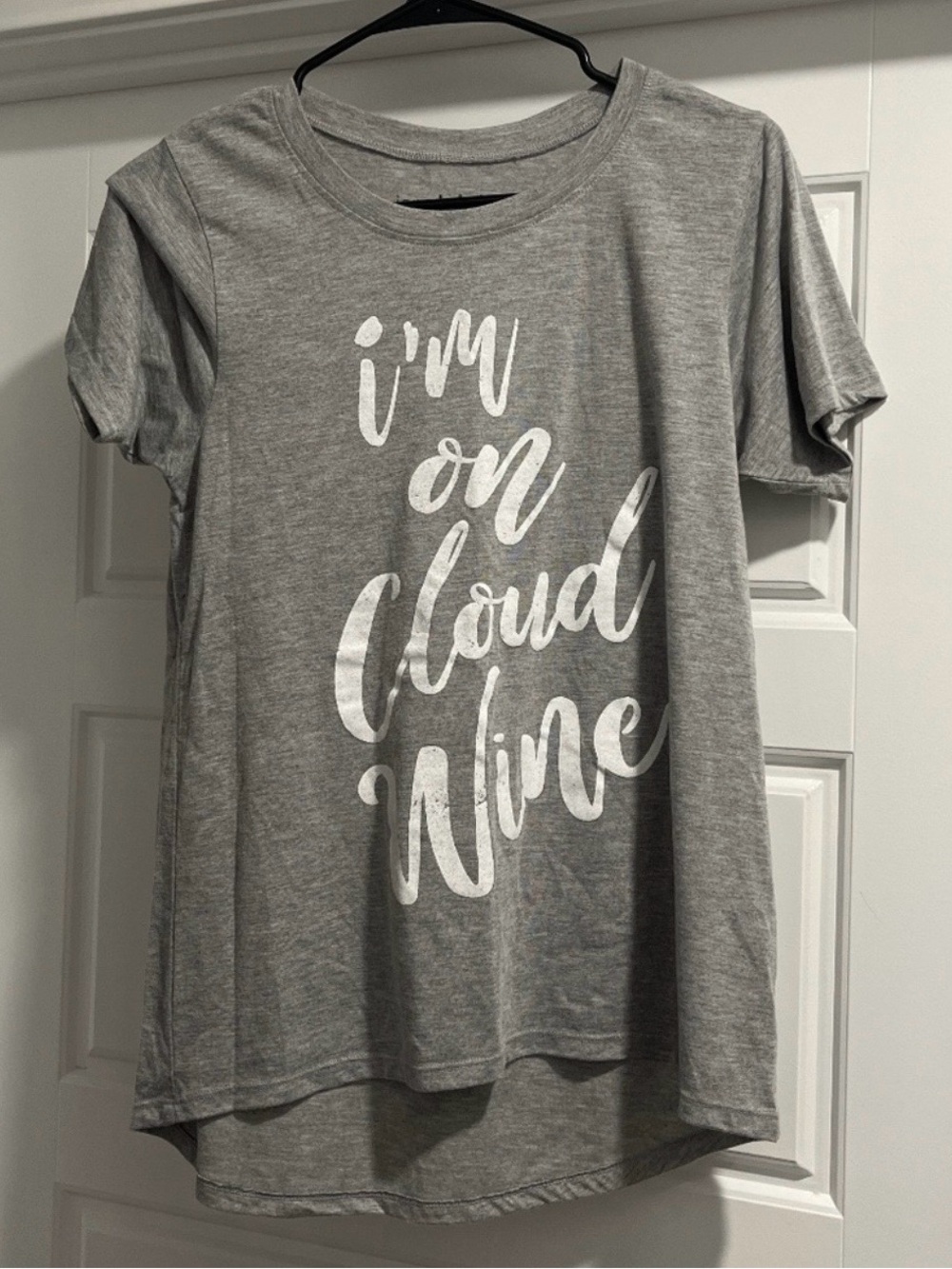 Gray Graphic Tee "I'm on Cloud Wine"